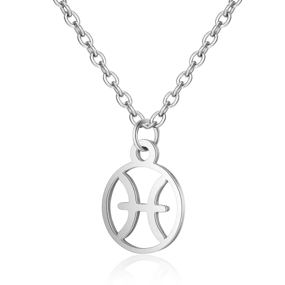 Collar Signo Zodiacal con Colgante Redondo
