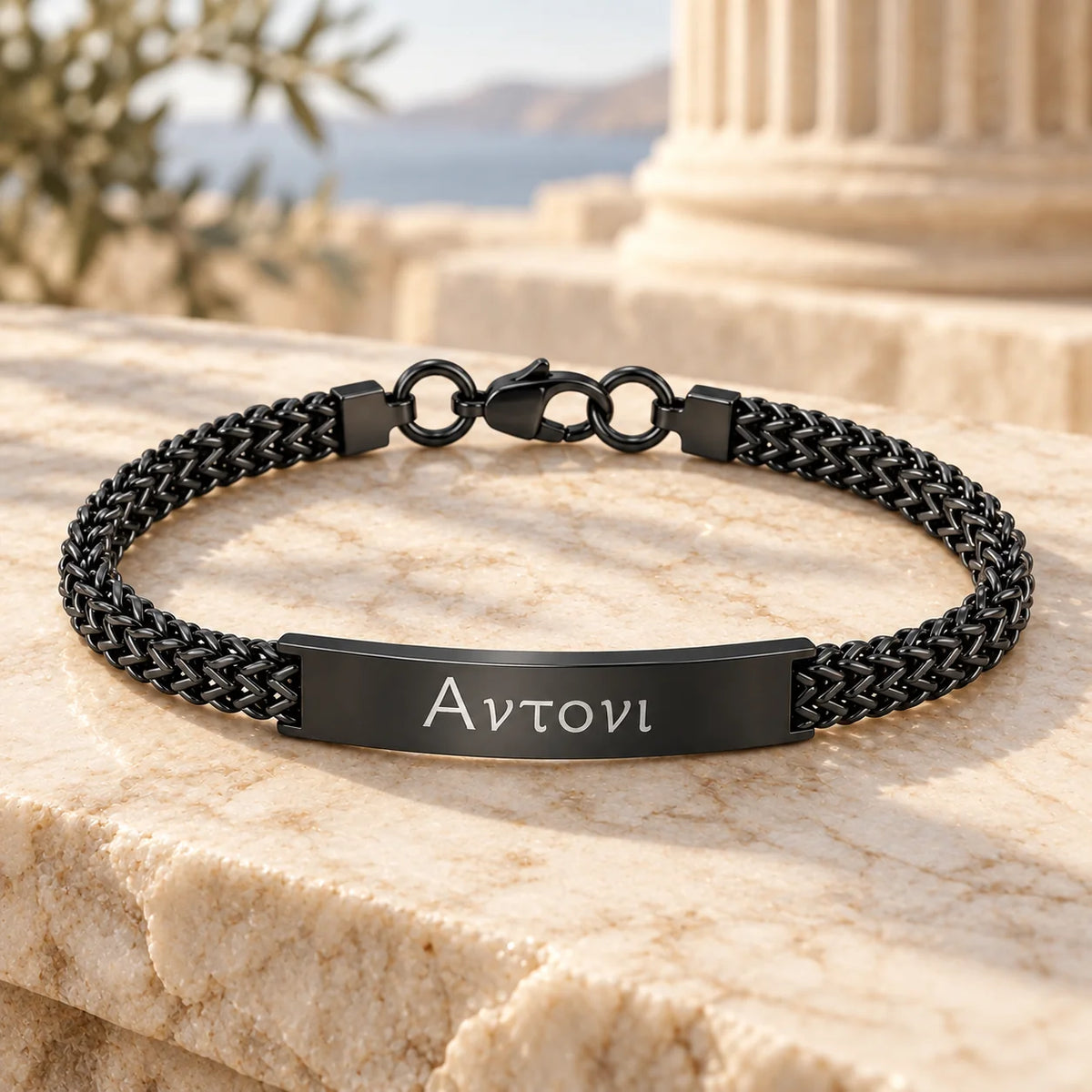 Bracelet Gourmette Grec Homme