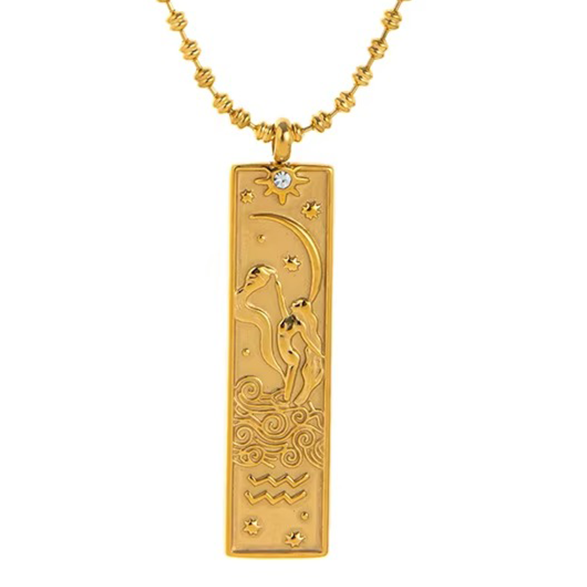Rectangular Pendant Zodiac Necklace