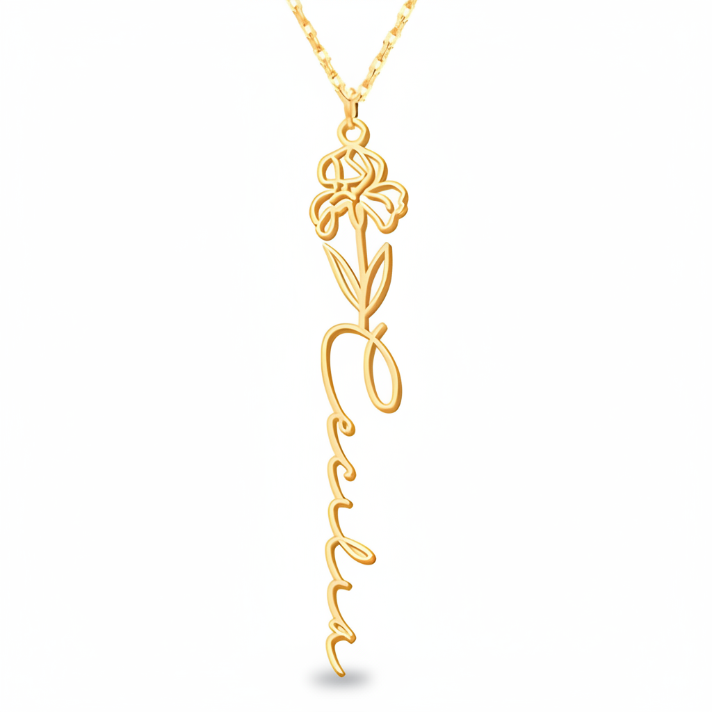 Collier Fleur de Naissance Personnalisé