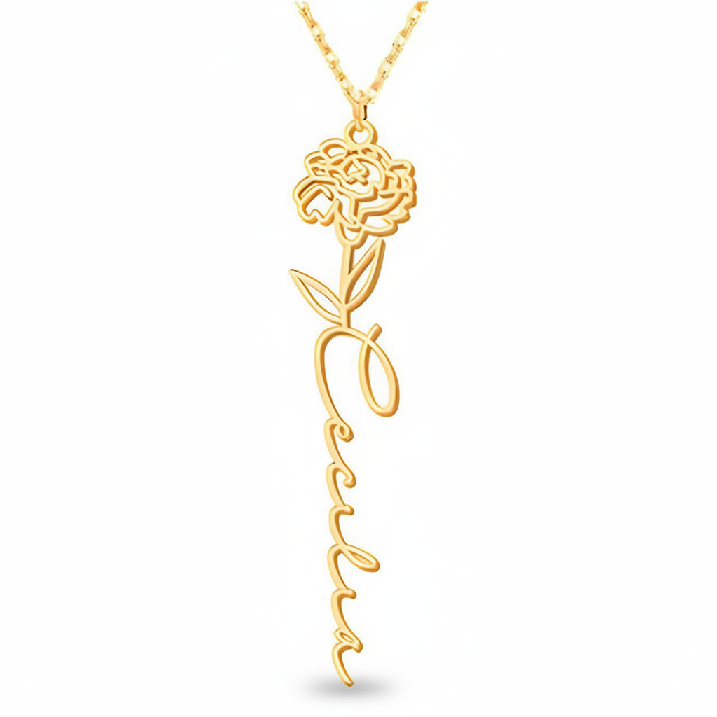 Collier Fleur de Naissance Personnalisé