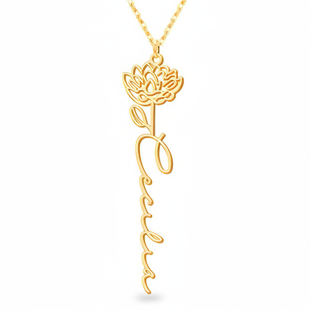 Collier Fleur de Naissance Personnalisé