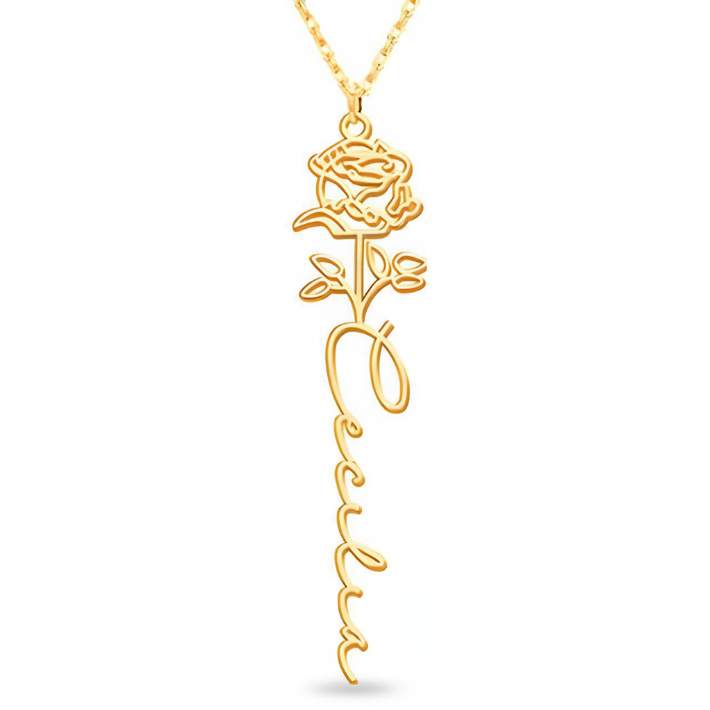 Collier Fleur de Naissance Personnalisé