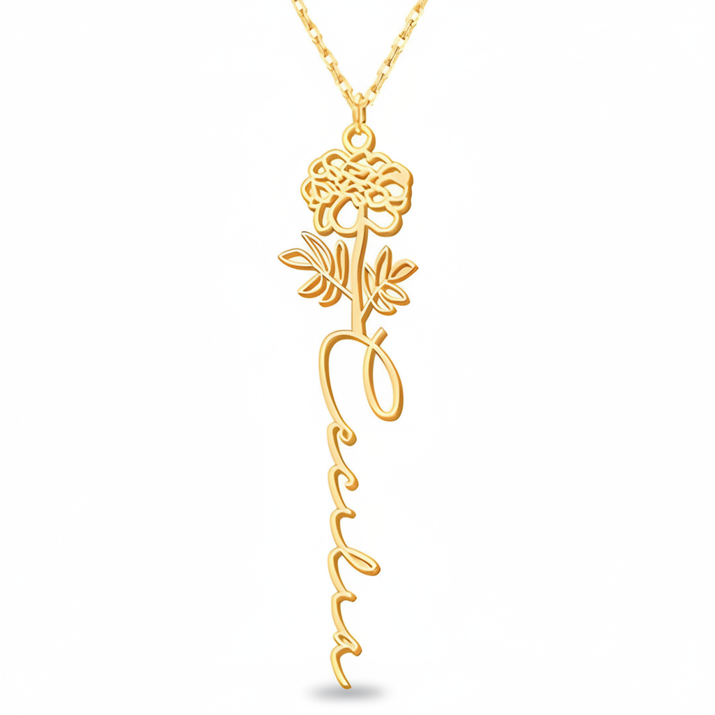 Collier Fleur de Naissance Personnalisé