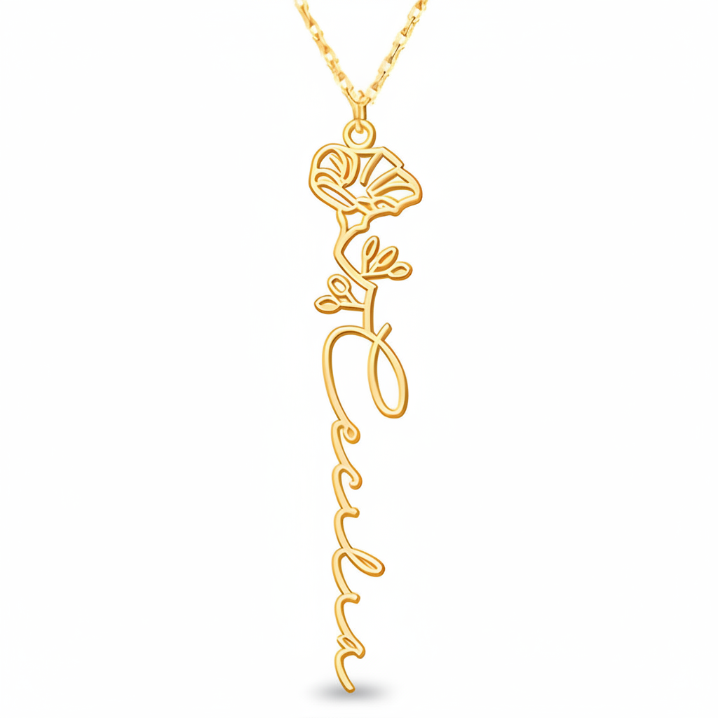 Collier Fleur de Naissance Personnalisé