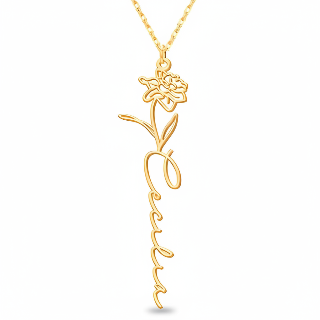 Collier Fleur de Naissance Personnalisé