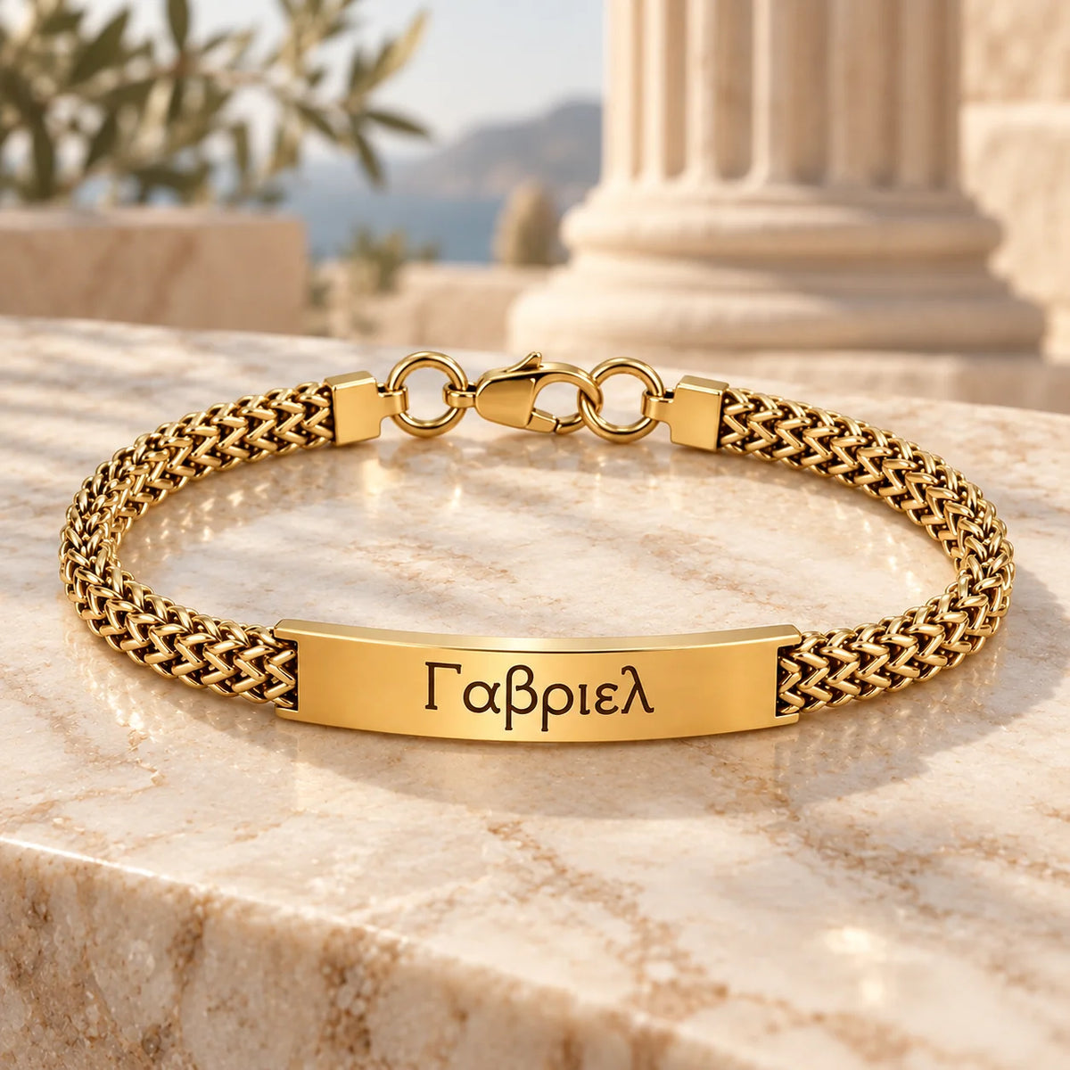 Bracelet Gourmette Grec Homme