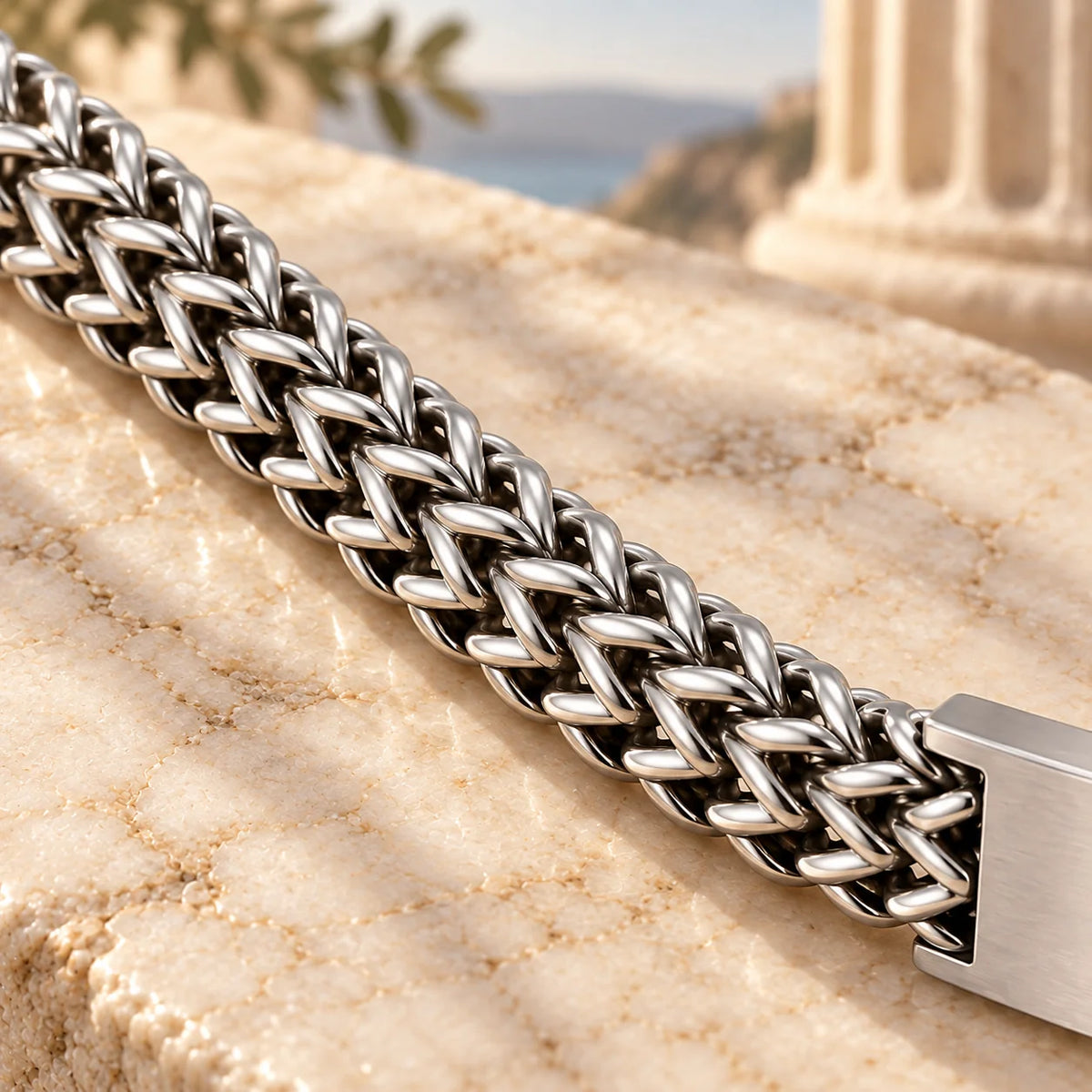 Bracelet Gourmette Grec Homme