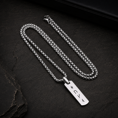 Collier Runes Viking Gravé Homme