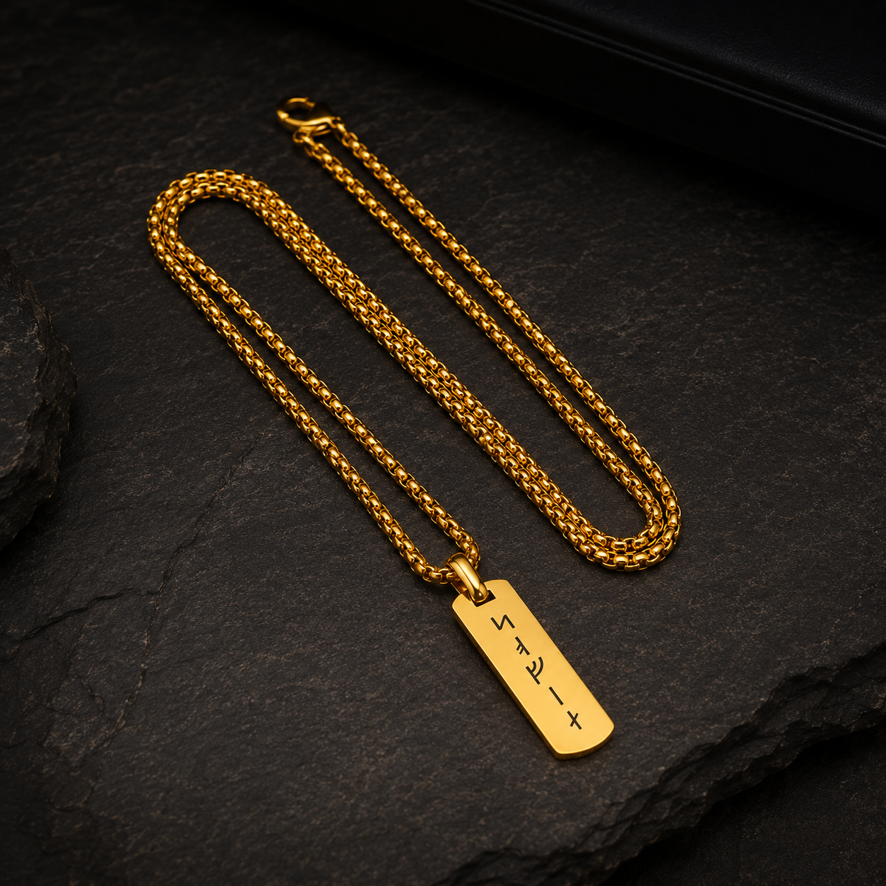 Collier Runes Viking Gravé Homme