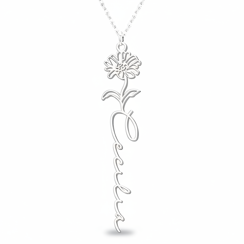 Collier Fleur de Naissance Personnalisé