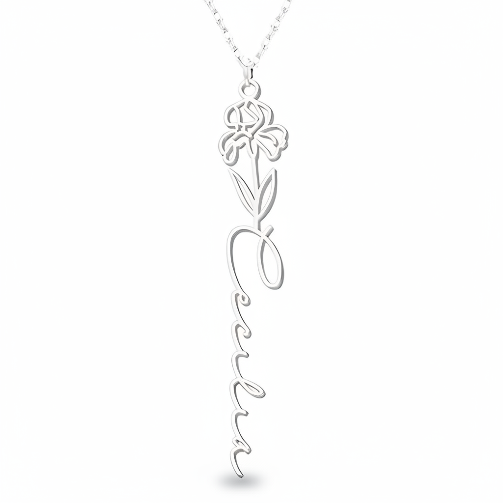 Collier Fleur de Naissance Personnalisé