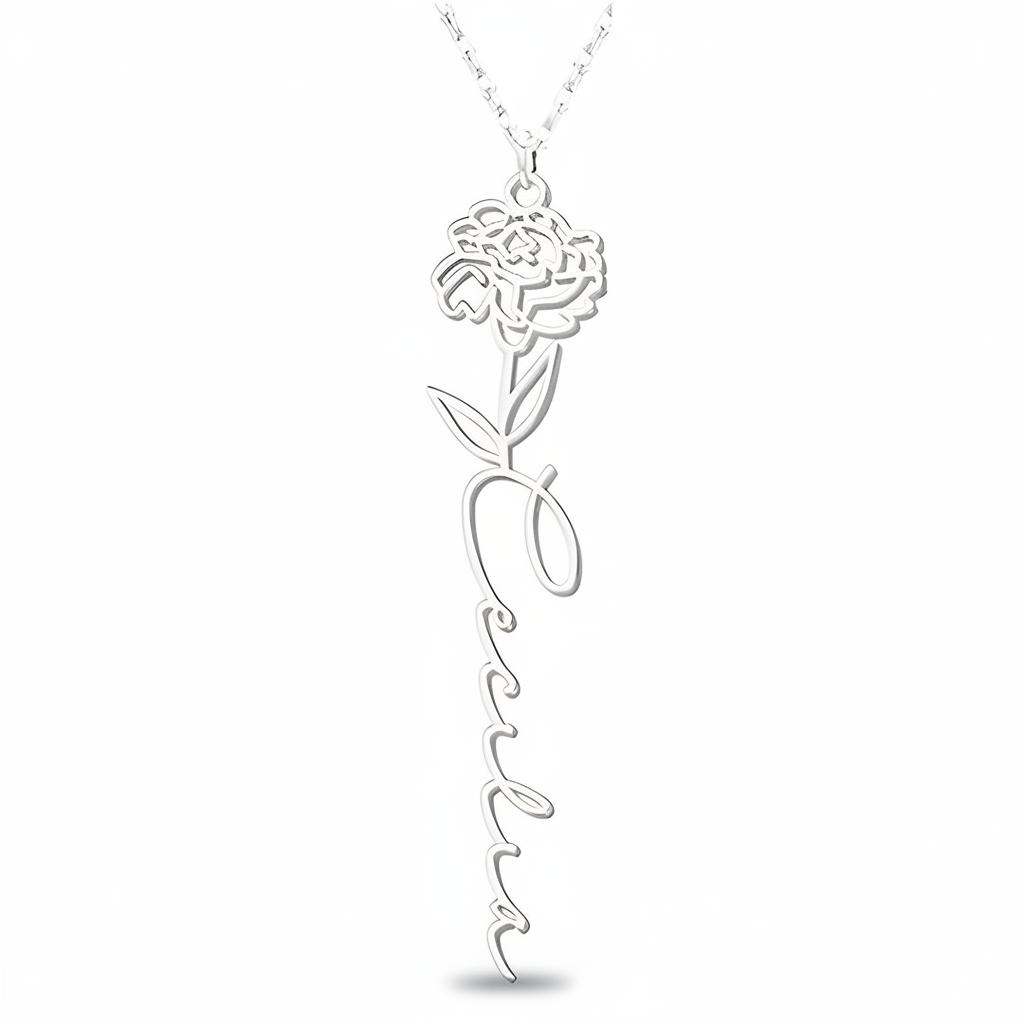 Collier Fleur de Naissance Personnalisé