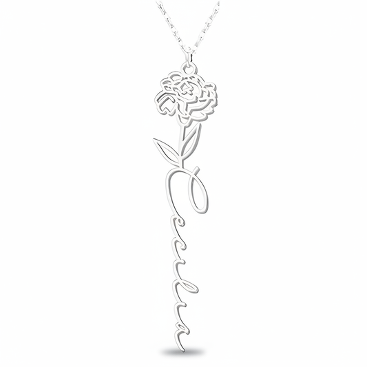 Collier Fleur de Naissance Personnalisé
