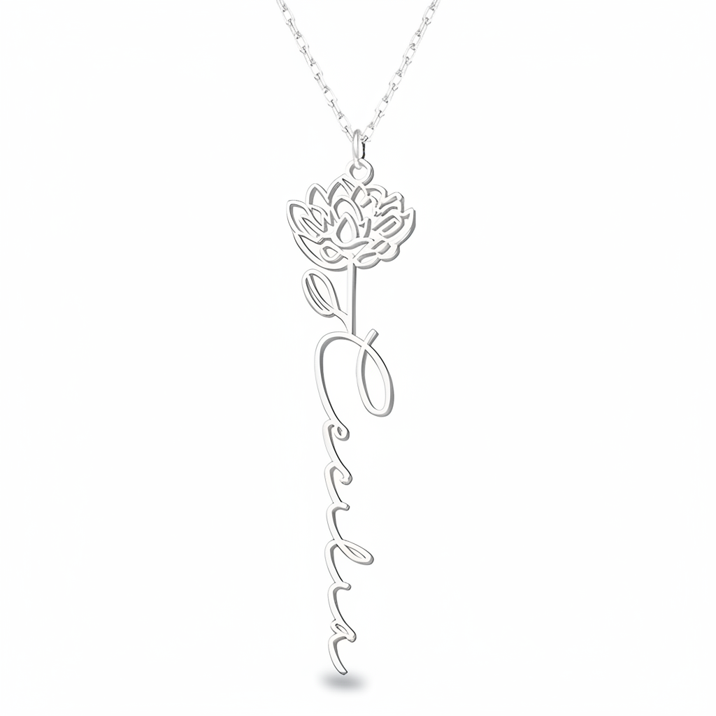 Collier Fleur de Naissance Personnalisé