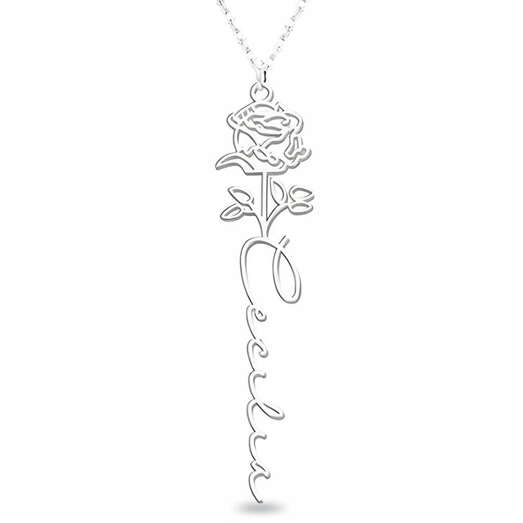 Collier Fleur de Naissance Personnalisé