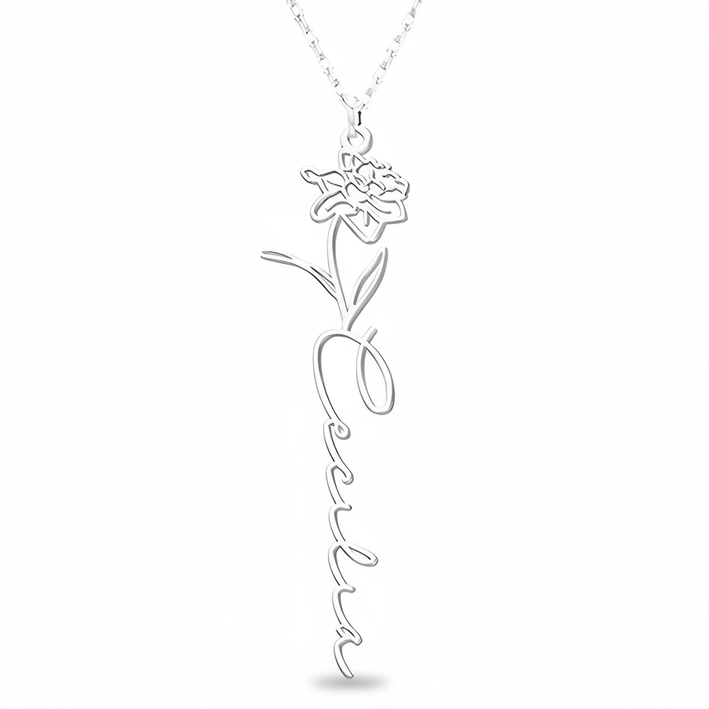 Collier Fleur de Naissance Personnalisé
