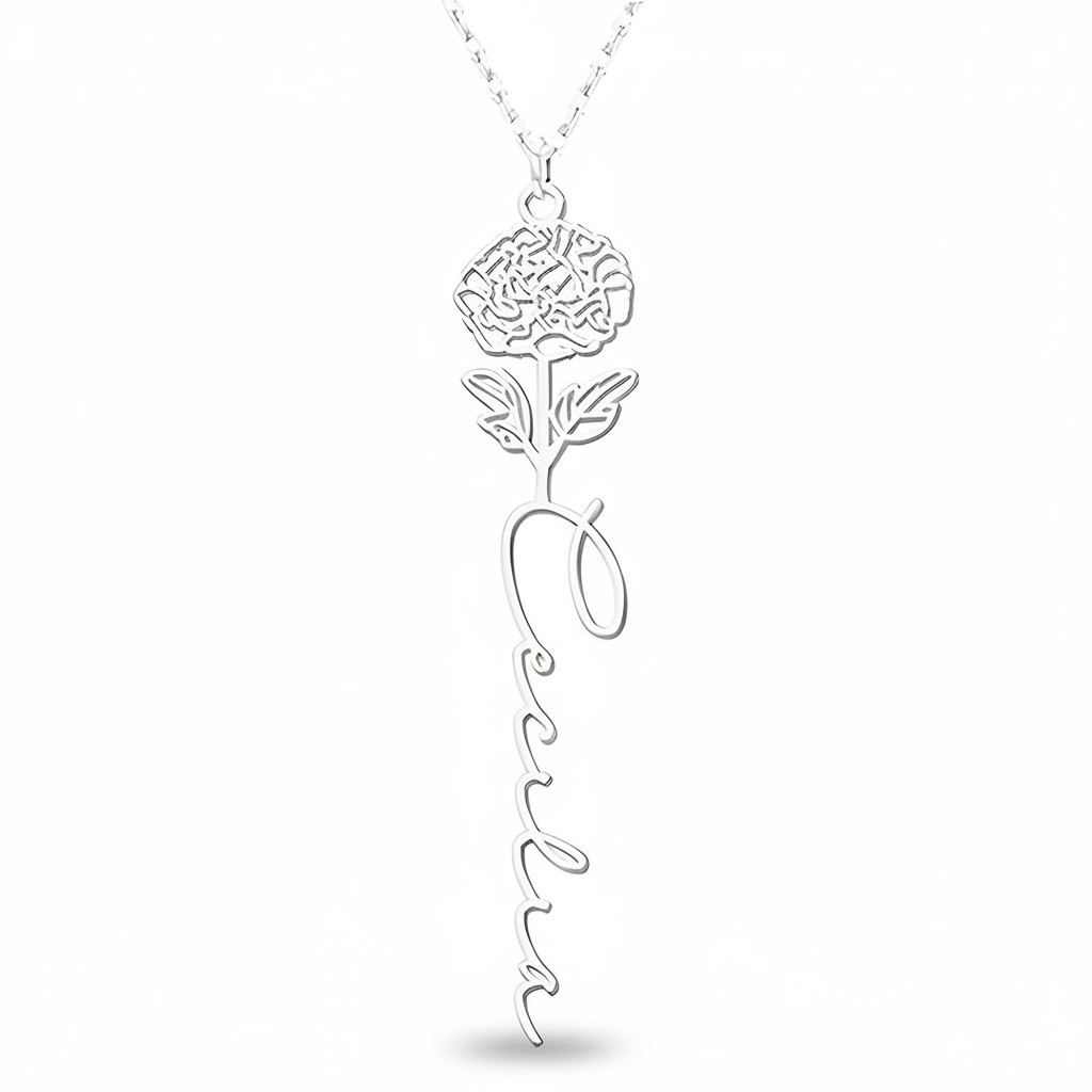 Collier Fleur de Naissance Personnalisé