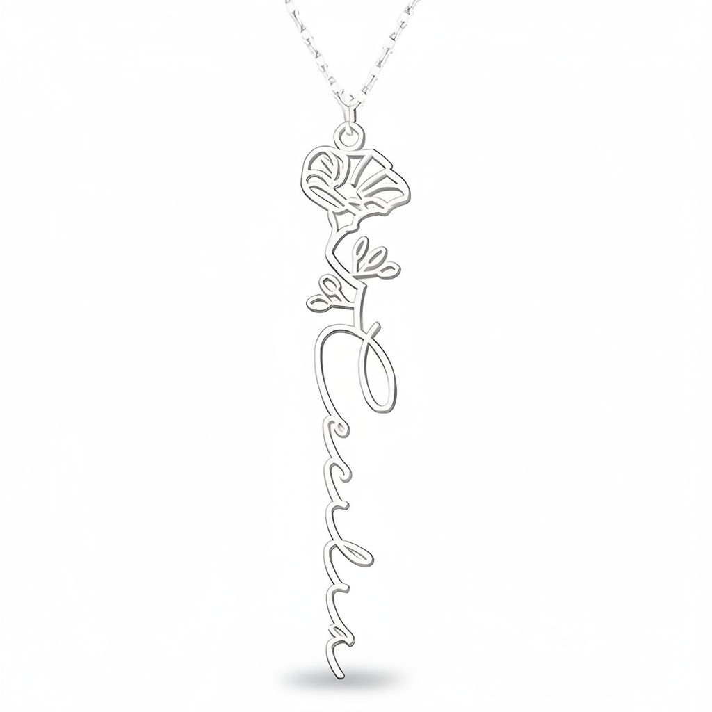 Collier Fleur de Naissance Personnalisé